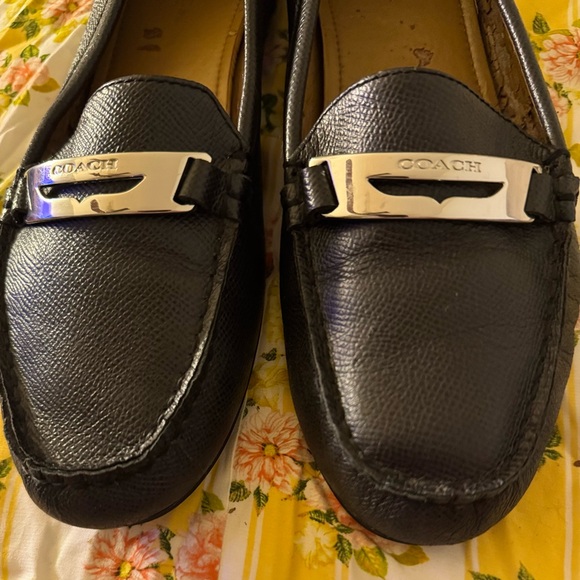 Coach Black Olympia Loafers with Silver Detail - Picture 10 of 15